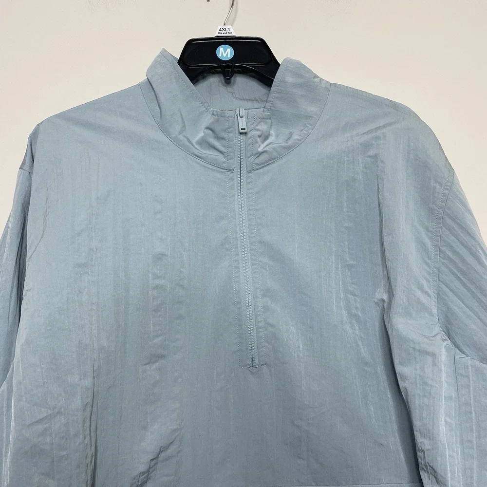 Kenneth Cole Techni-Cole Mens XXL Blue Quarter Zip Windbreaker Anorak Jacket